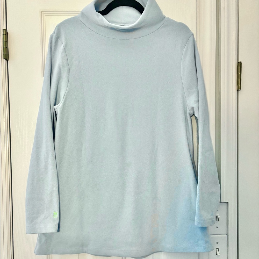 Dudley Stephens Ice Blue Terry Fleece Turtleneck Tunic